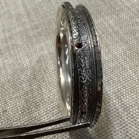 Passage to Israel, spinner bangle bracelet, Garnet, 925 Sterling silver  - Picture 12 of 16